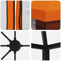 Produktbild för Paviljong med väggar 6 x 3 m Orange Polyester och Stål 190