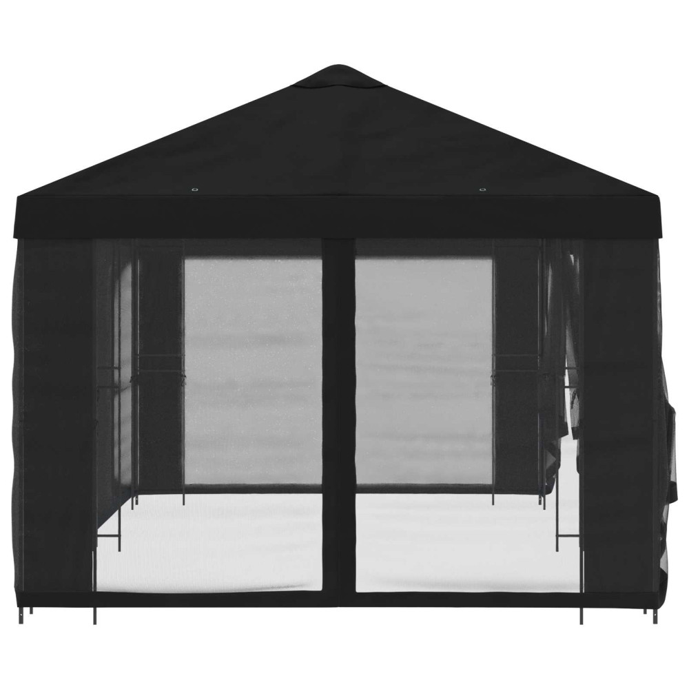 Produktbild för Paviljong med väggar 6 x 3 m Svart Polyester och Stål 190