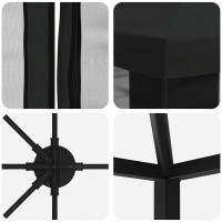 Produktbild för Paviljong med väggar 6 x 3 m Svart Polyester och Stål 190