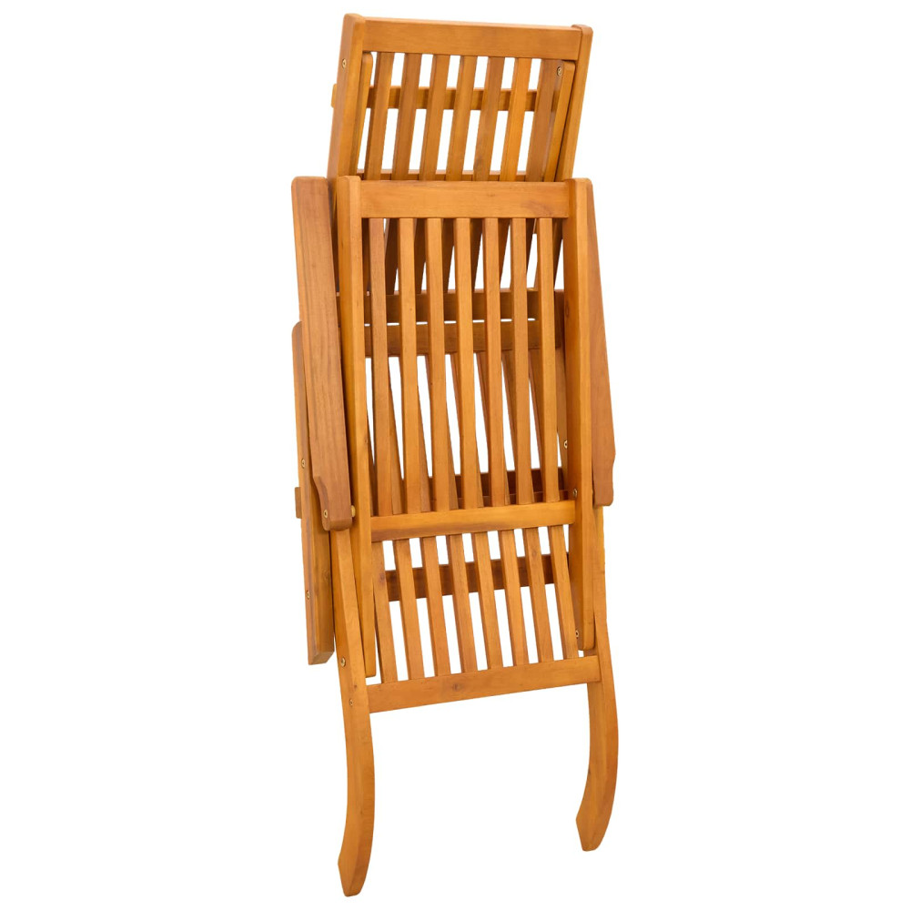 Produktbild för Reclining och Fällbar Solstol 2 pcs Taupe Massivt Akaciaträ