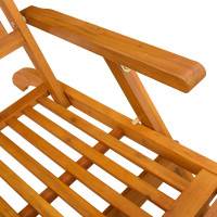 Produktbild för Reclining och Fällbar Solstol 2 pcs Naturlig Massivt Akaciaträ