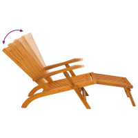 Produktbild för Reclining och Fällbar Solstol 2 pcs Naturlig Massivt Akaciaträ