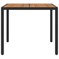 Produktbild för Trädgårdsbord Svart 90 x 90 x 75 cm konstrotting