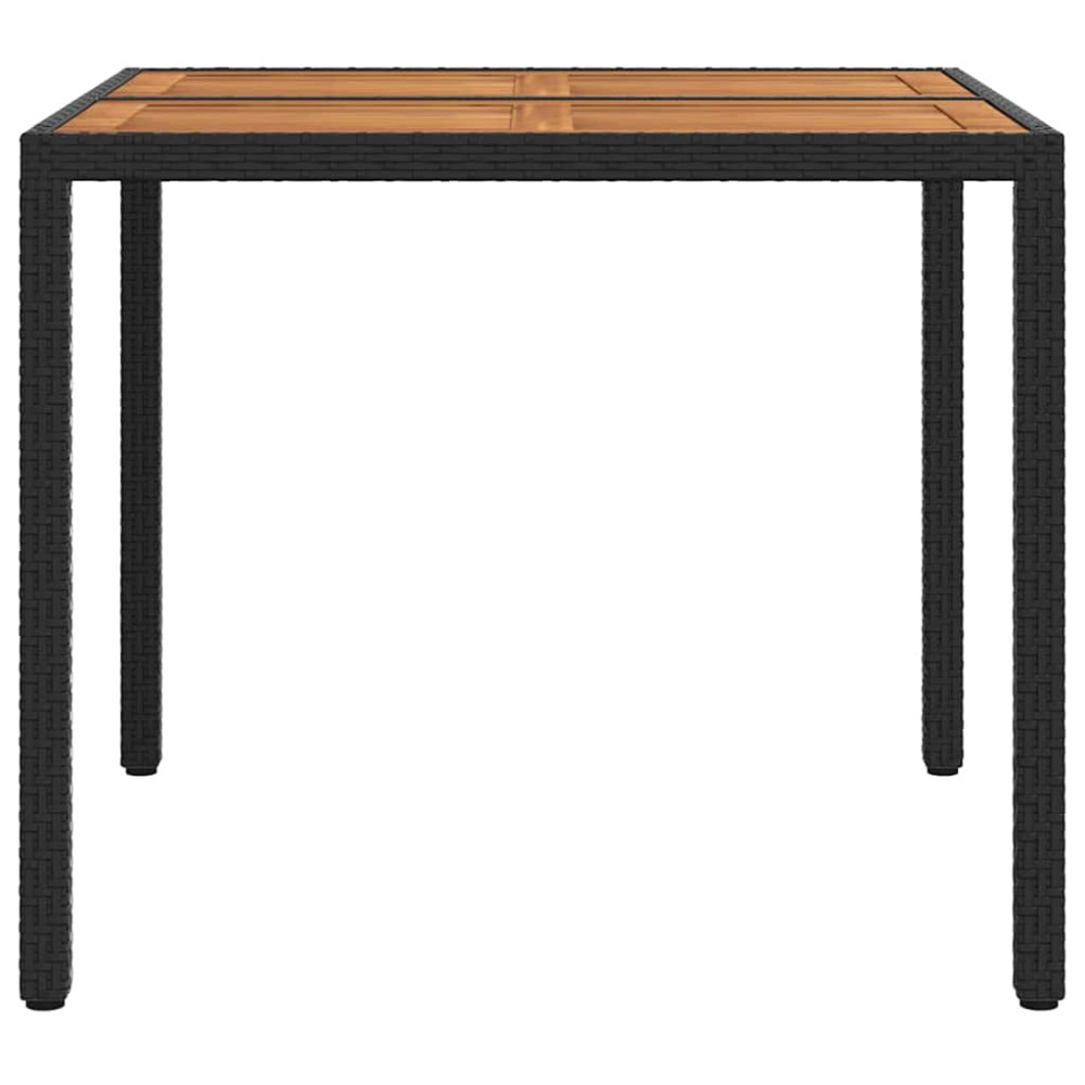 Produktbild för Trädgårdsbord Svart 90 x 90 x 75 cm konstrotting