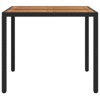 Produktbild för Trädgårdsbord Svart 90 x 90 x 75 cm konstrotting