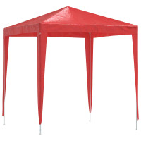 Produktbild för Partytält 200 x 200 x 240 cm Röd PE och stål