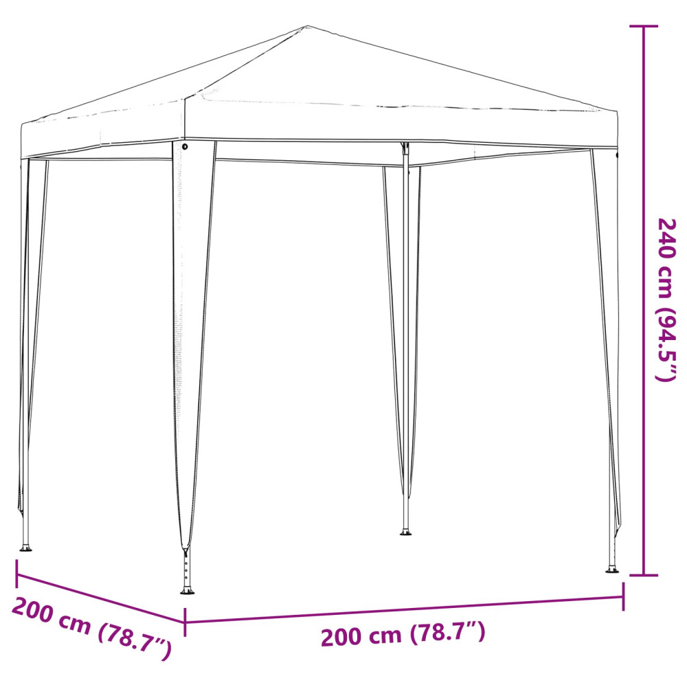 Produktbild för Partytält 200 x 200 x 240 cm Röd PE och stål