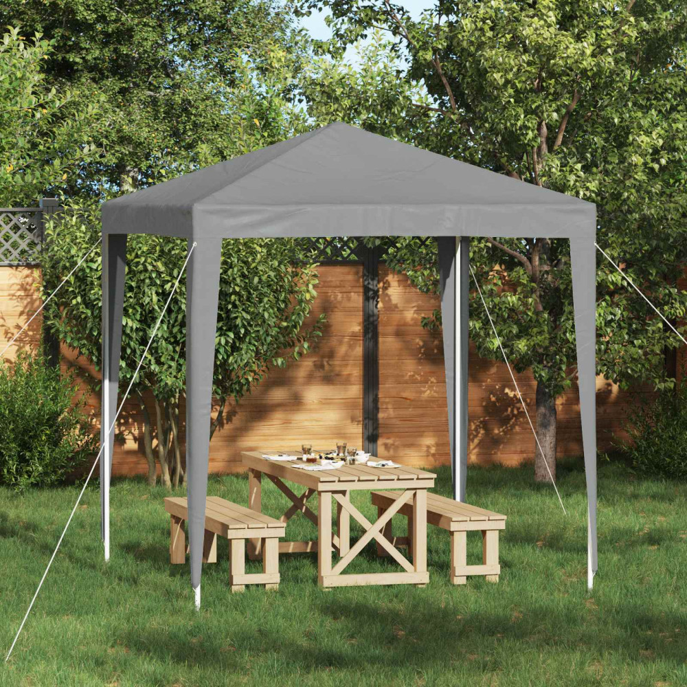 Produktbild för Partytält 200 x 200 x 240 cm Ljusgrå PE och stål