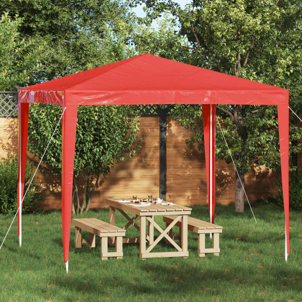 Produktbild för Partytält 250 x 250 x 240 cm Röd PE och stål