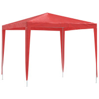 Produktbild för Partytält 250 x 250 x 240 cm Röd PE och stål