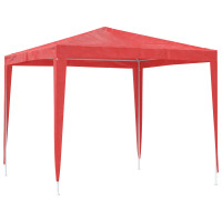Produktbild för Partytält 250 x 250 x 240 cm Röd PE och stål