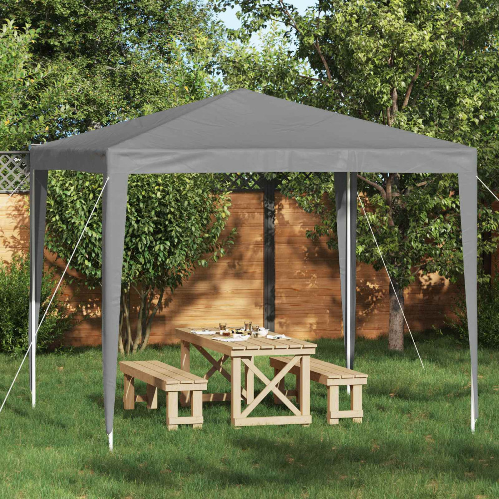 Produktbild för Partytält 250 x 250 x 240 cm Ljusgrå PE och stål