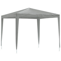 Produktbild för Partytält 250 x 250 x 240 cm Ljusgrå PE och stål