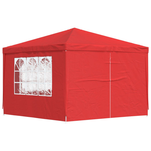 vidaXL Partytält 300 x 300 x 255 cm Röd PE och stål