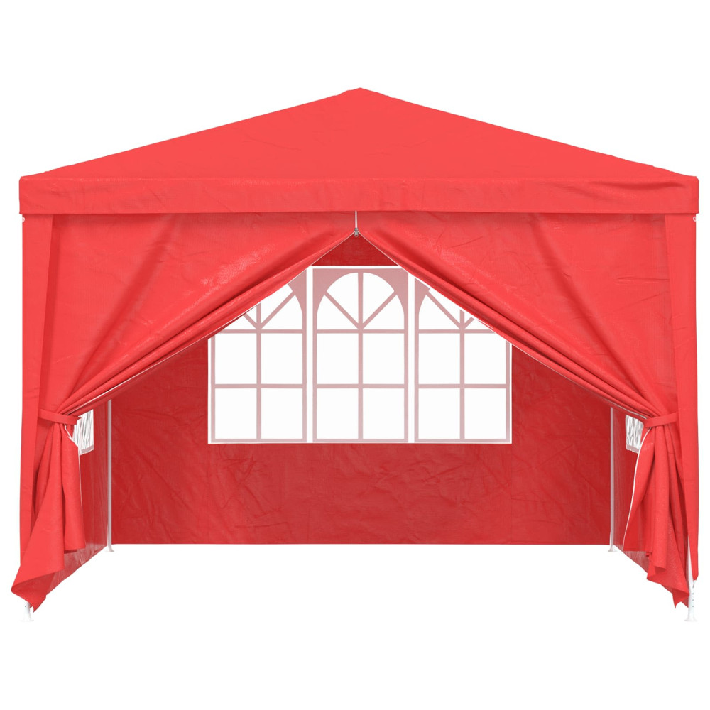 Produktbild för Partytält 300 x 300 x 255 cm Röd PE och stål