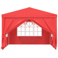 Produktbild för Partytält 300 x 300 x 255 cm Röd PE och stål