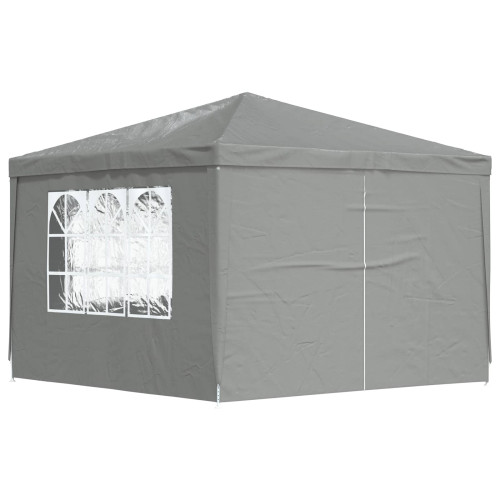 vidaXL Partytält 300 x 300 x 255 cm Ljusgrå PE och stål