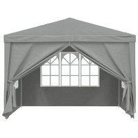 Produktbild för Partytält 300 x 300 x 255 cm Ljusgrå PE och stål