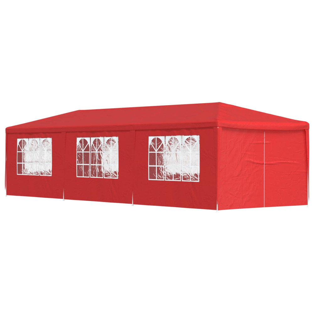 Produktbild för Partytält 900 x 300 x 255 cm Röd PE och stål