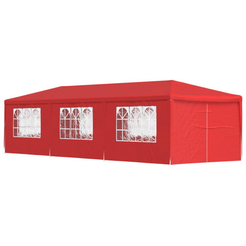 vidaXL Partytält 900 x 300 x 255 cm Röd PE och stål
