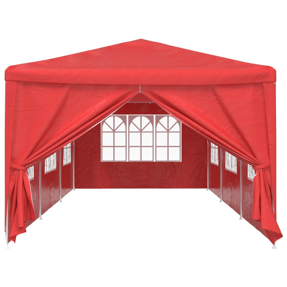Produktbild för Partytält 900 x 300 x 255 cm Röd PE och stål