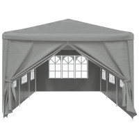 Produktbild för Partytält 900 x 300 x 255 cm Ljusgrå PE och stål