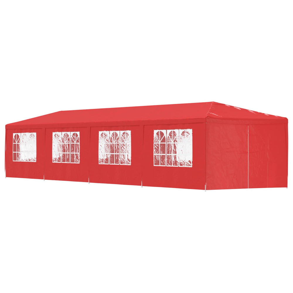 Produktbild för Partytält 1200 x 300 x 255 cm Röd PE och stål