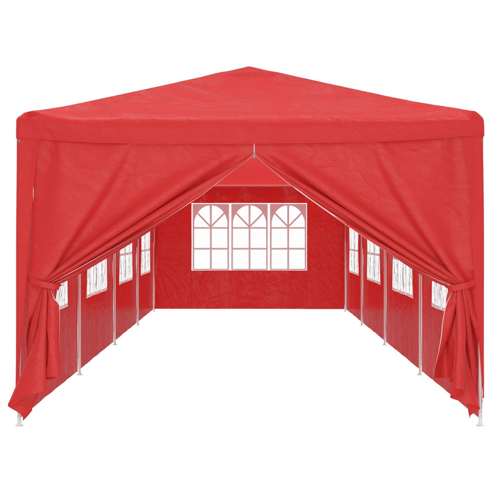 Produktbild för Partytält 1200 x 300 x 255 cm Röd PE och stål