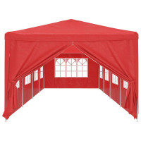 Produktbild för Partytält 1200 x 300 x 255 cm Röd PE och stål