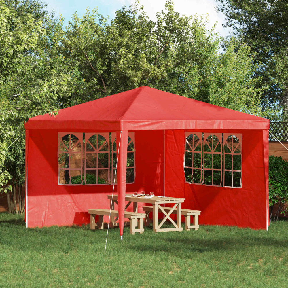 Produktbild för Partytältvägg 2 pcs 300 x 195 cm Röd PE och stål