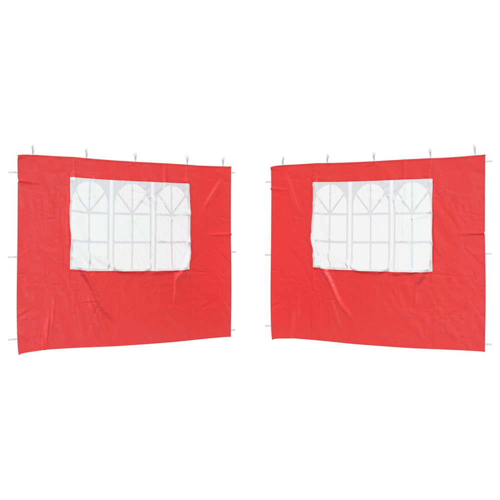 Produktbild för Partytältvägg 2 pcs 300 x 195 cm Röd PE och stål