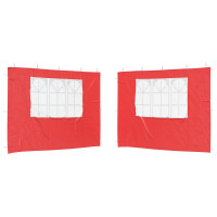 Produktbild för Partytältvägg 2 pcs 300 x 195 cm Röd PE och stål
