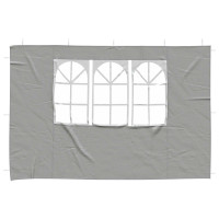 Produktbild för Partytältvägg 2 pcs 300 x 195 cm Ljusgrå PE och stål