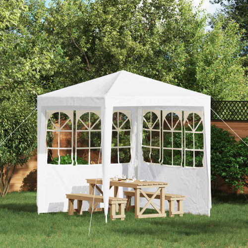 vidaXL Partytältvägg 2 pcs 200 x 195 cm Vit PE och stål