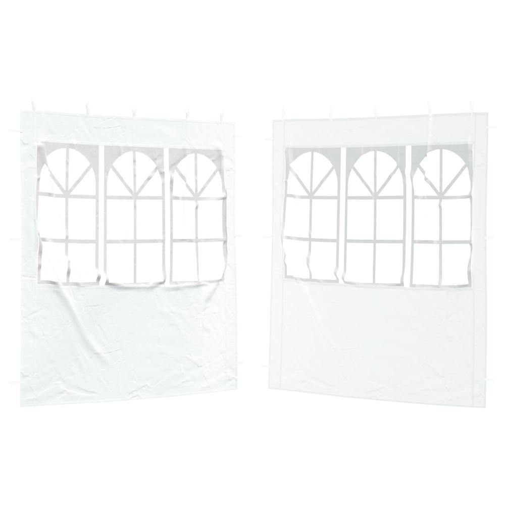 Produktbild för Partytältvägg 2 pcs 200 x 195 cm Vit PE och stål