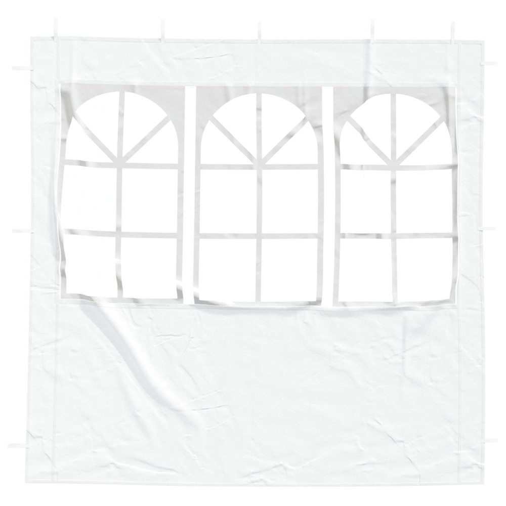 Produktbild för Partytältvägg 2 pcs 200 x 195 cm Vit PE och stål