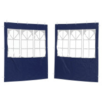 Produktbild för Partytältvägg 2 pcs 200 x 195 cm Blå PE och stål