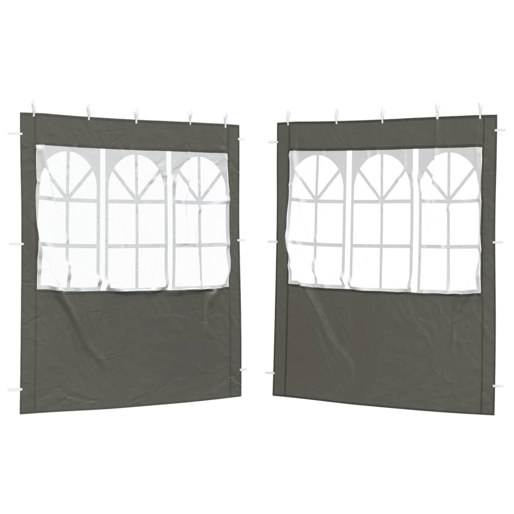 Produktbild för Partytältvägg 2 pcs 200 x 195 cm Antracit PE och stål
