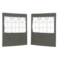 Produktbild för Partytältvägg 2 pcs 200 x 195 cm Antracit PE och stål