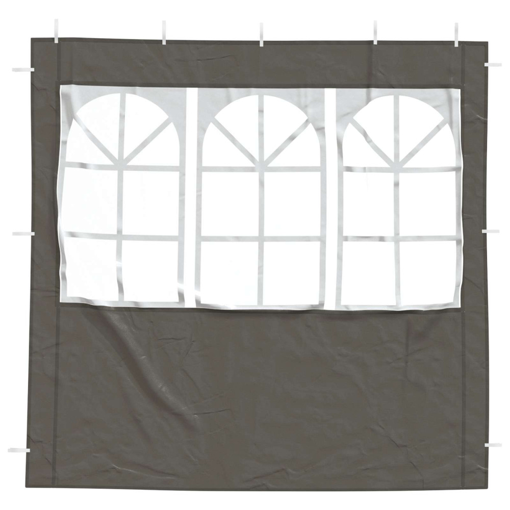 Produktbild för Partytältvägg 2 pcs 200 x 195 cm Antracit PE och stål