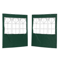 Produktbild för Partytältvägg 2 pcs 200 x 195 cm Grön PE och stål