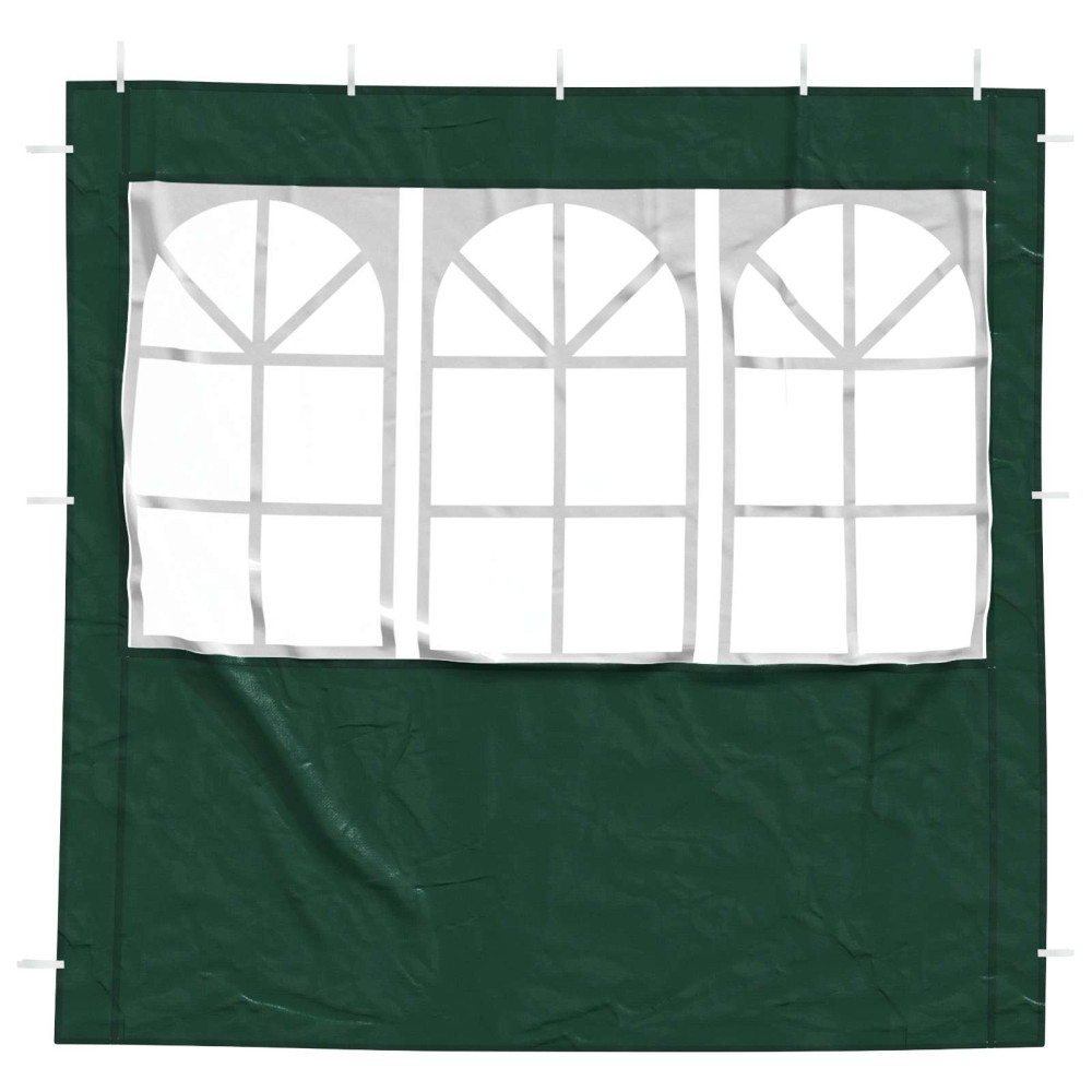 Produktbild för Partytältvägg 2 pcs 200 x 195 cm Grön PE och stål
