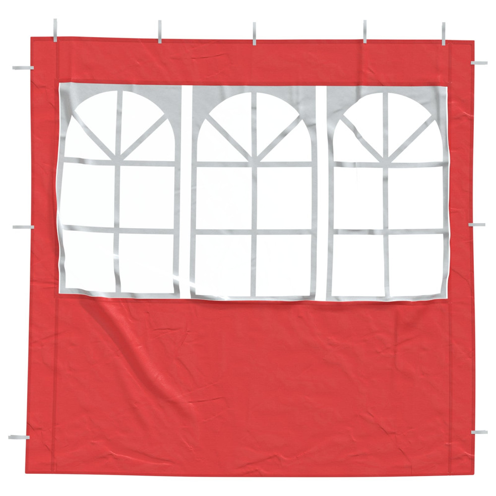 Produktbild för Partytältvägg 2 pcs 200 x 195 cm Röd PE och stål