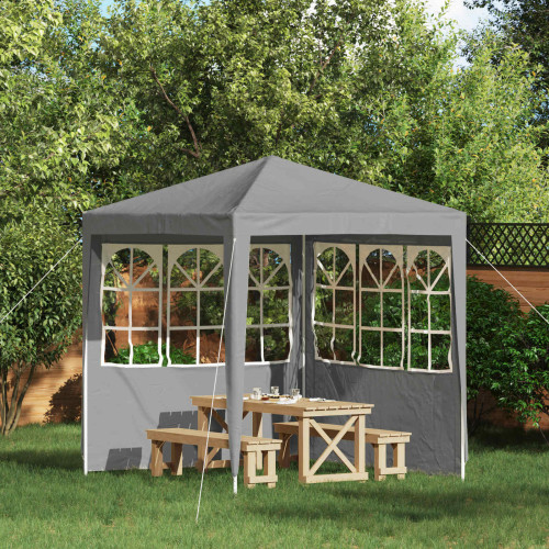 vidaXL Partytältvägg 2 pcs 200 x 195 cm Ljusgrå PE och stål