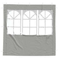 Produktbild för Partytältvägg 2 pcs 200 x 195 cm Ljusgrå PE och stål