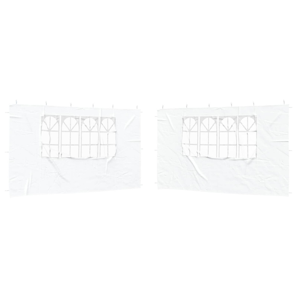 Produktbild för Partytältvägg 2 pcs 400 x 195 cm Vit PE och stål