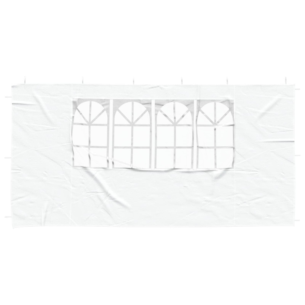 Produktbild för Partytältvägg 2 pcs 400 x 195 cm Vit PE och stål