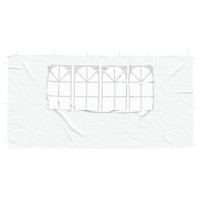 Produktbild för Partytältvägg 2 pcs 400 x 195 cm Vit PE och stål