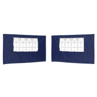 Produktbild för Partytältvägg 2 pcs 400 x 195 cm Blå PE och stål