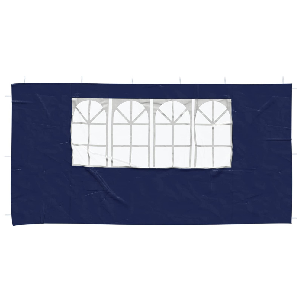 Produktbild för Partytältvägg 2 pcs 400 x 195 cm Blå PE och stål